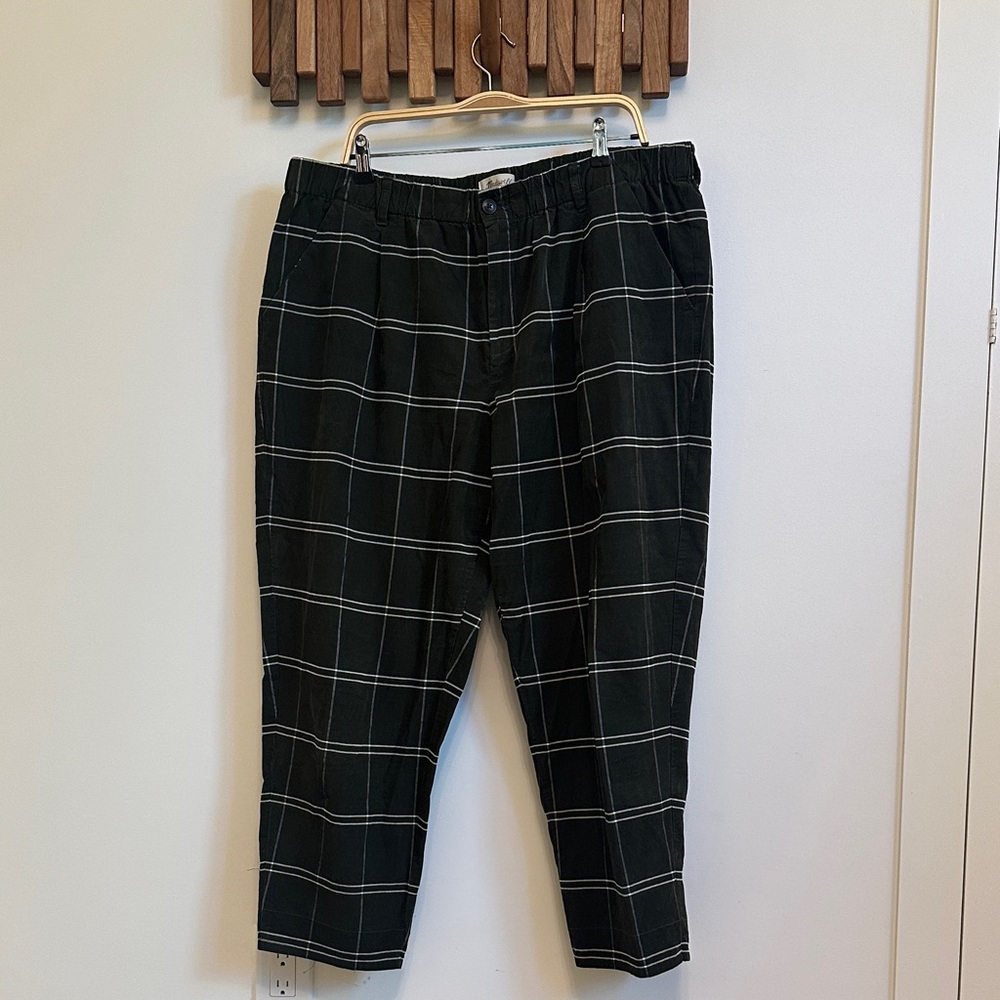 Madewell Dark Green Corduroy Checked Pants
